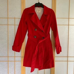 Old Navy Red Trenchcoat